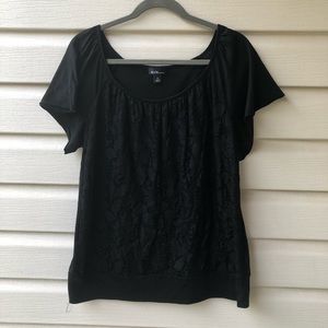 😊  1X Apt 9 Black Lace Front Boho Top.